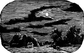 wood-engraving original print: The Moon for Cambridge Book of Poetry for Children